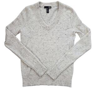 Aqua 100% Cashmere V-Neck Sweater Speckled Luxury Bloomingdales's Preppy